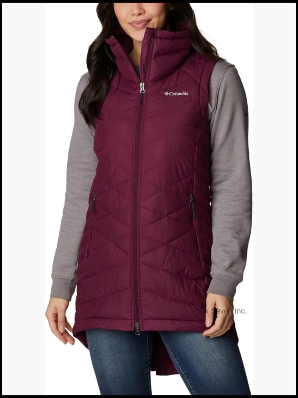 Omni-Heat Thermal Reflective Quilted Long Vest with 2-Way Zipper